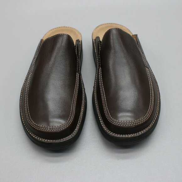 Ströber 8.5 UK Mens 10 US Mules Brown Leather Slides Strober House Shoes Germany main image 5